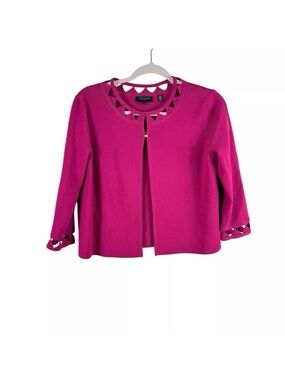 Ted Baker London Magenta Cutout Neck Cardigan
